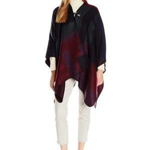 Calvin Klein Plaid Shawl Poncho